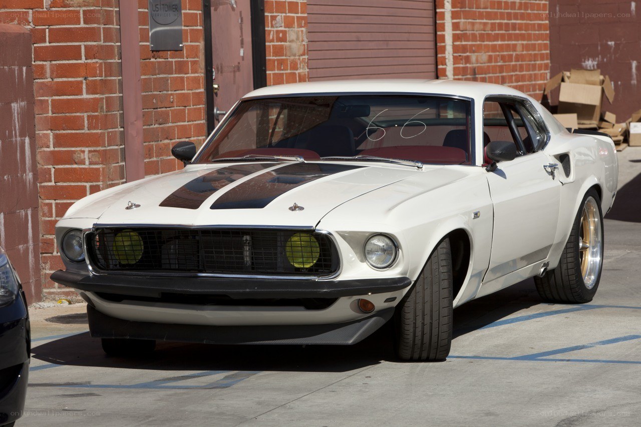 white classic muscle car