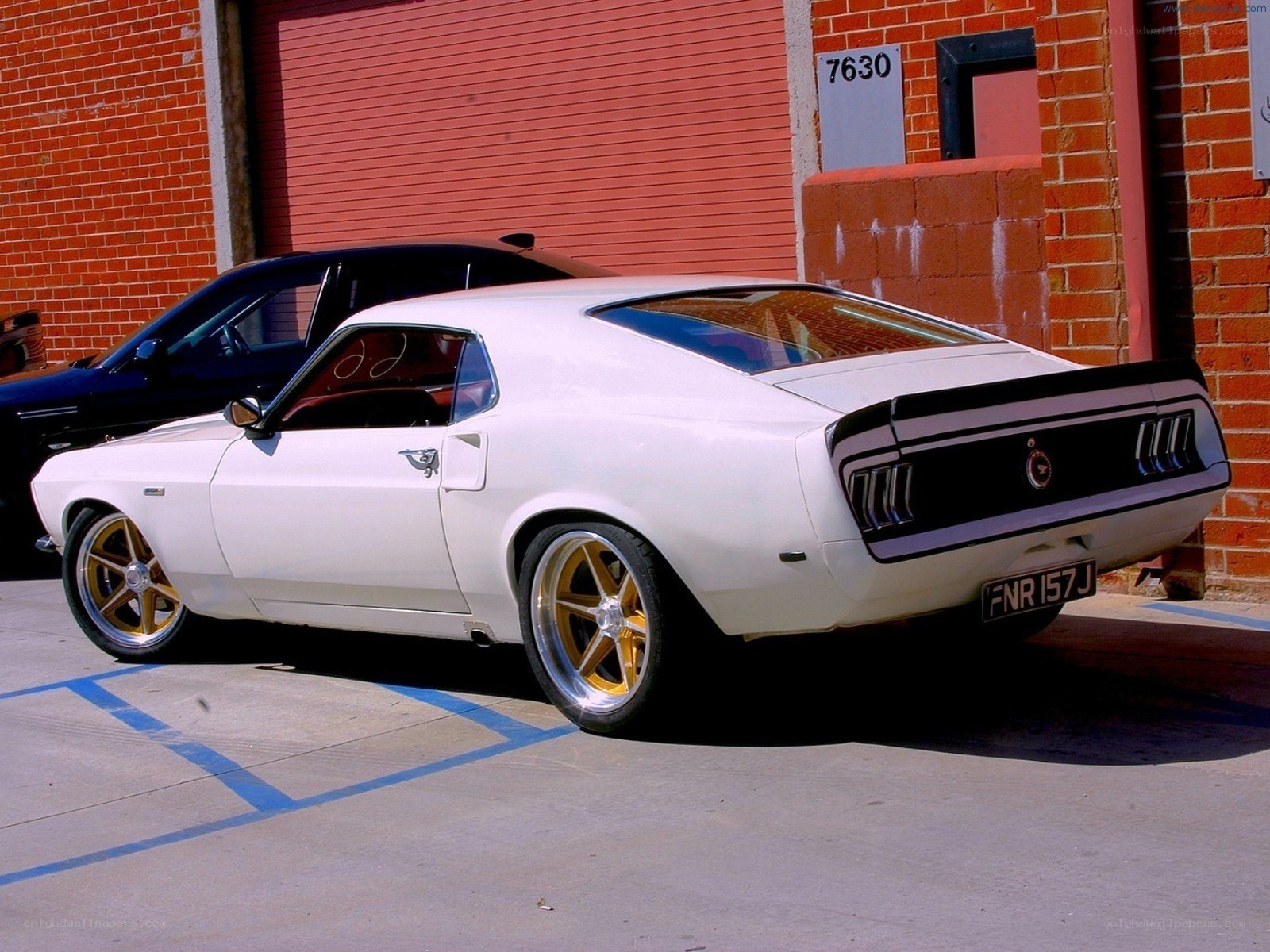 white classic muscle car