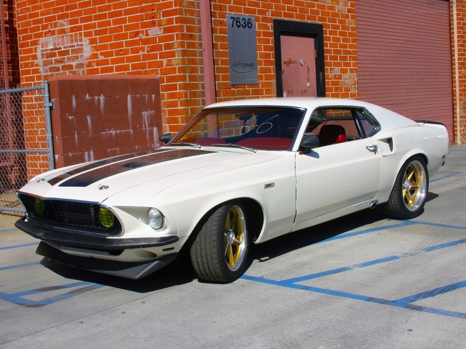 white classic muscle car