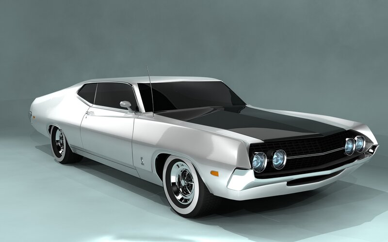 white classic muscle car