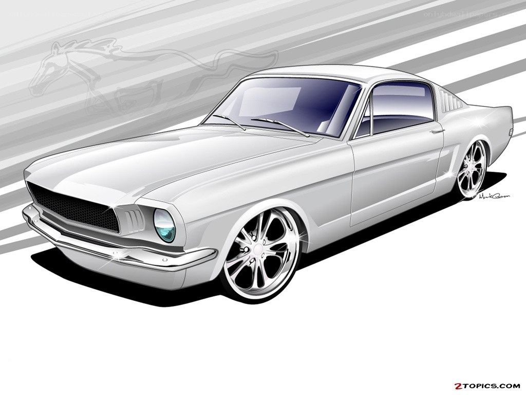 white classic muscle car