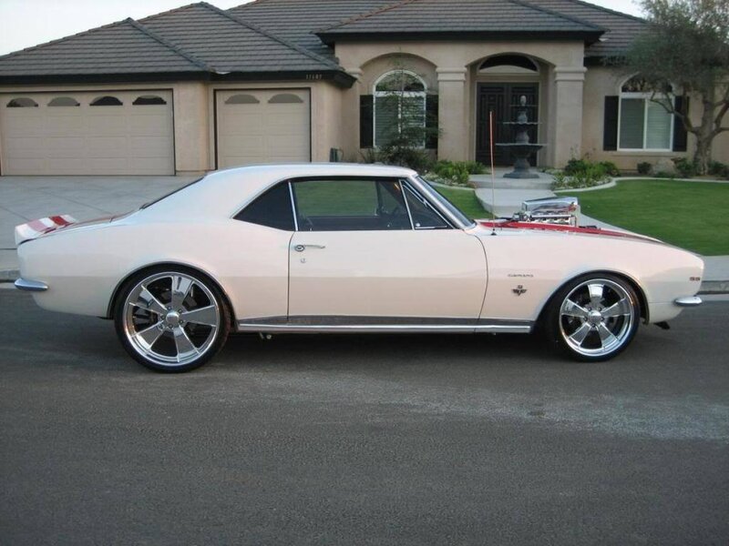 White Classic Muscle Car — Calm, Afternoon, Photograph, House