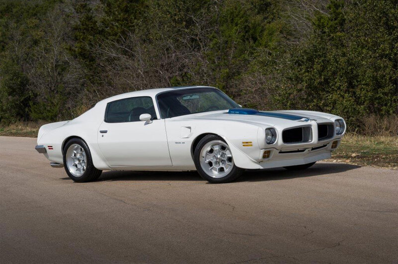 White Classic Muscle Car — Calm, Afternoon, Photograph, Trees, Road