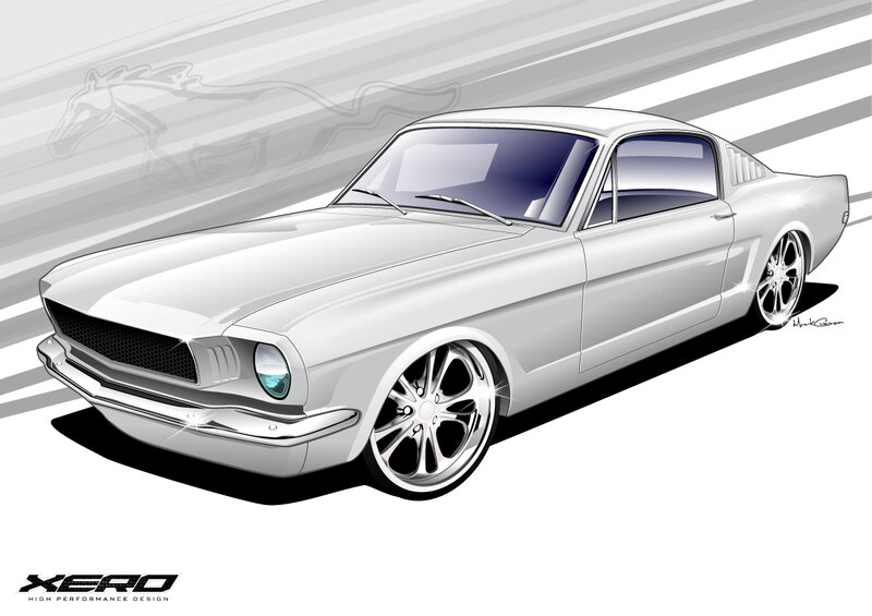 White classic muscle car design