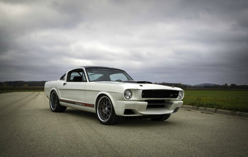 White Classic Muscle Car — Dramatic, Photograph, Road