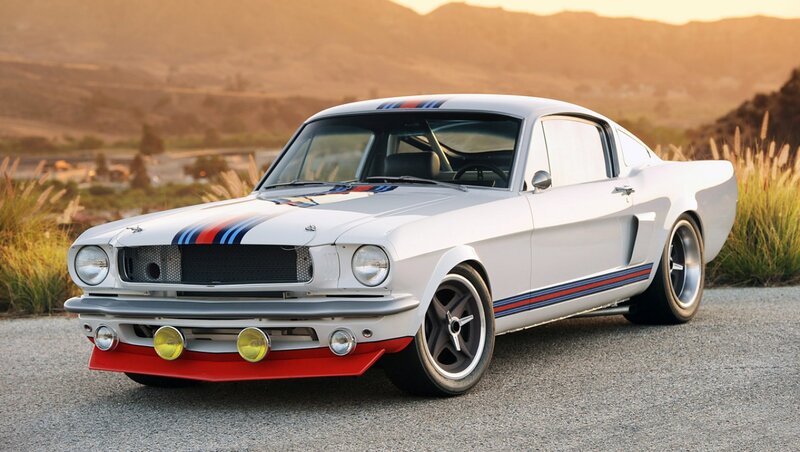 White Classic Muscle Car — Dramatic, Sunset