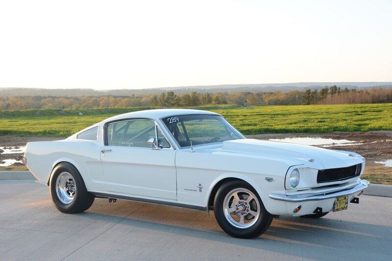 White Classic Muscle Car — Serene, Sunset