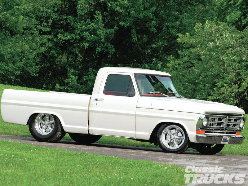 White Classic Pickup Truck — Calm, Afternoon, Photograph, Trees