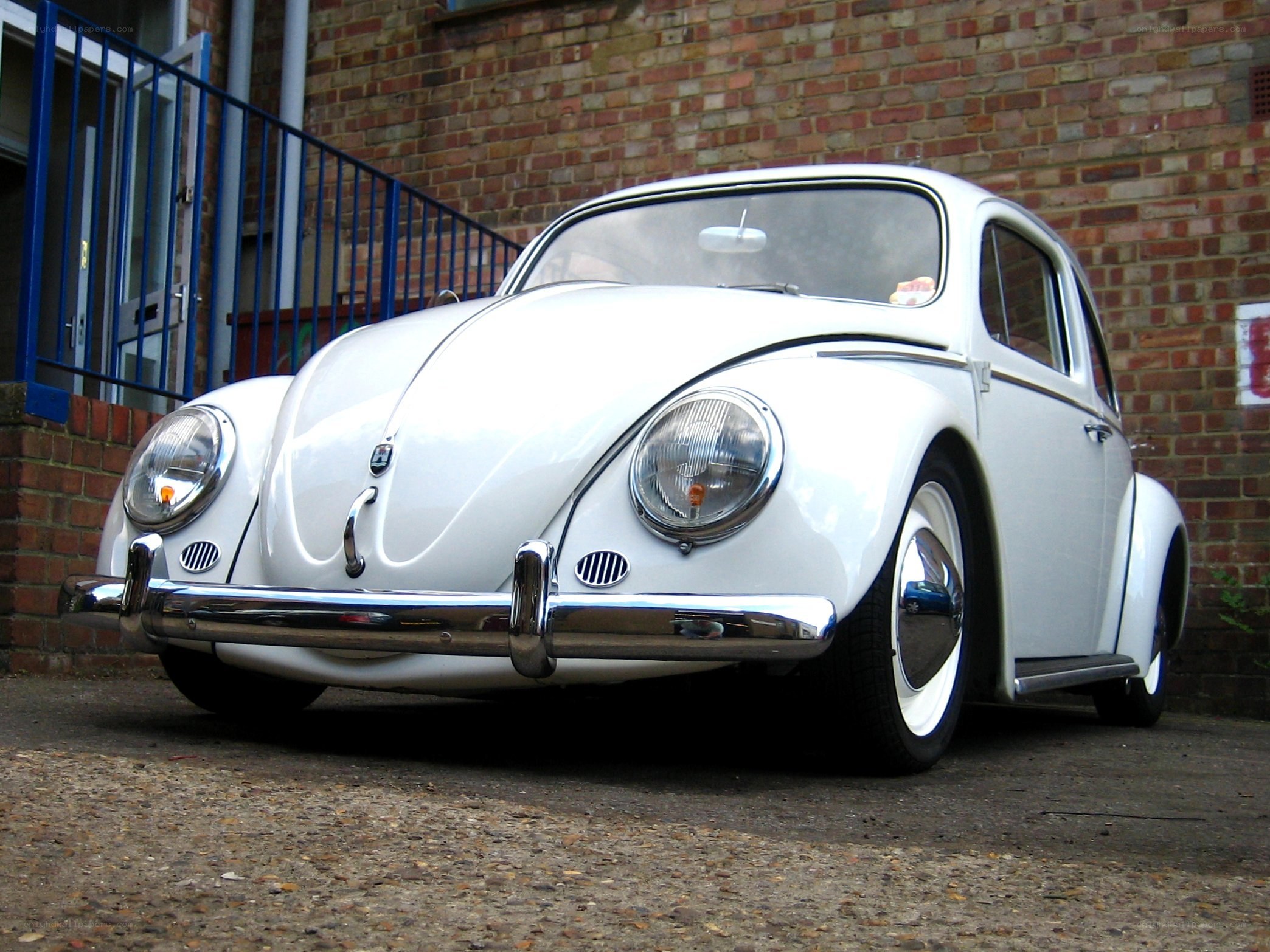 White classic Volkswagen Beetle