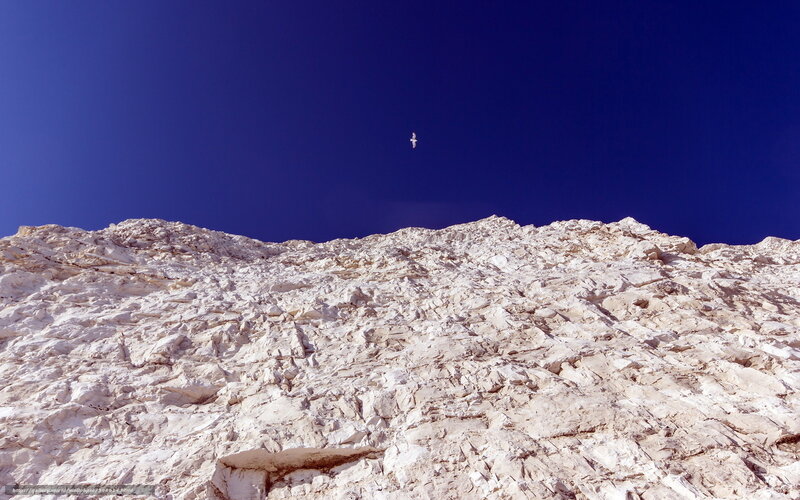 White cliff under blue sky