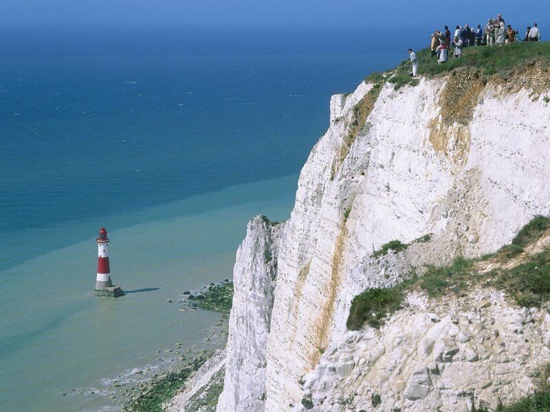 White cliffs and lighthouse