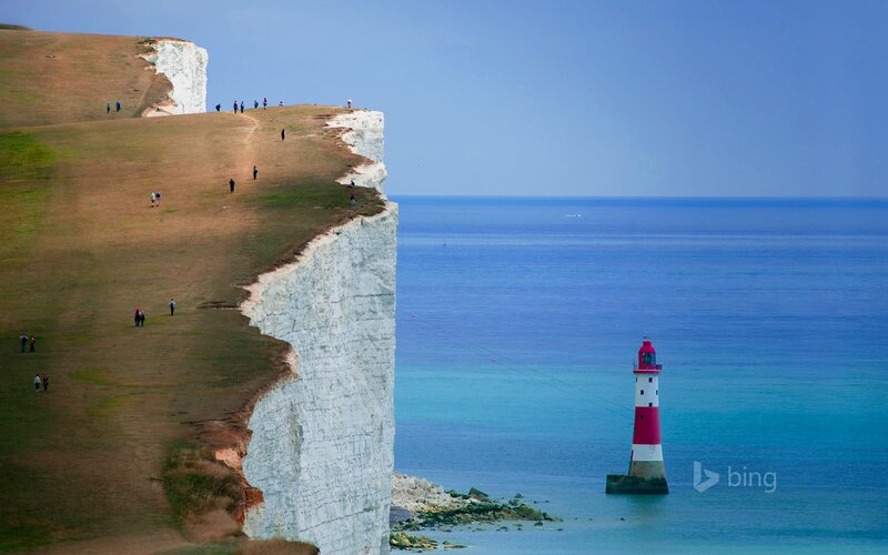 White Cliffs and Lighthouse — Blue, Serene