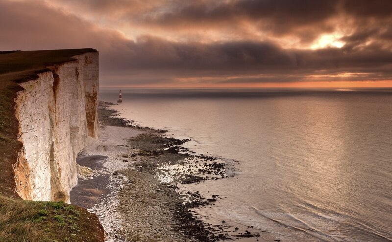White Cliffs and Lighthouse — Brown
