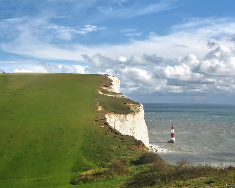 White Cliffs and Lighthouse — Green, Serene