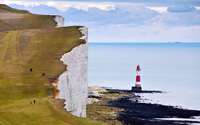 White Cliffs and Lighthouse — Serene