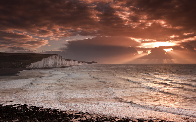 White Cliffs at Sunset — Orange