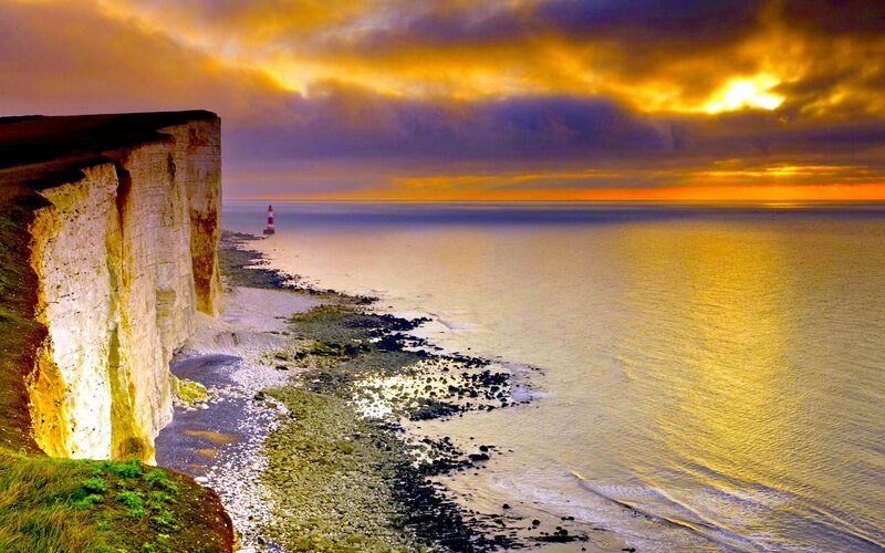 White Cliffs at Sunset — Yellow