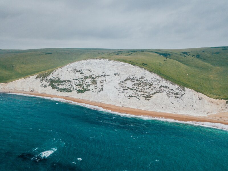 White Cliffs by Sea — Blue, Serene, Photograph