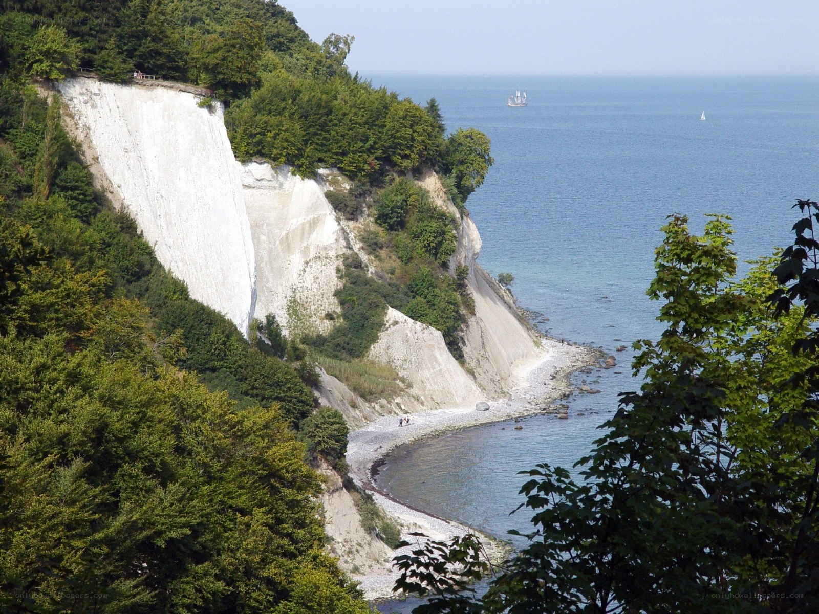 white cliffs by the sea