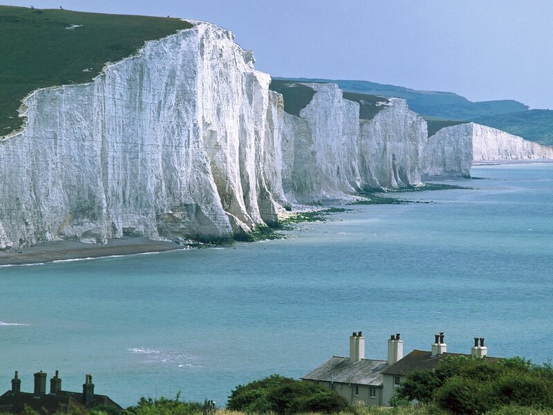 White Cliffs of Dover — Blue, Serene, Afternoon, Photograph, Sea