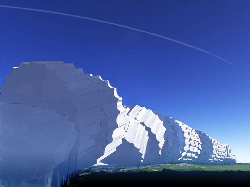 white cliffs under blue sky