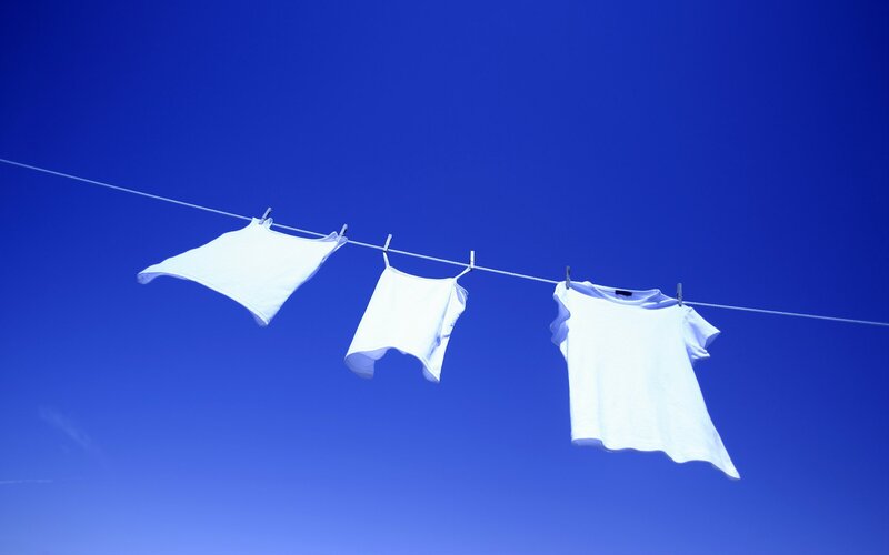 White clothes on a clothesline