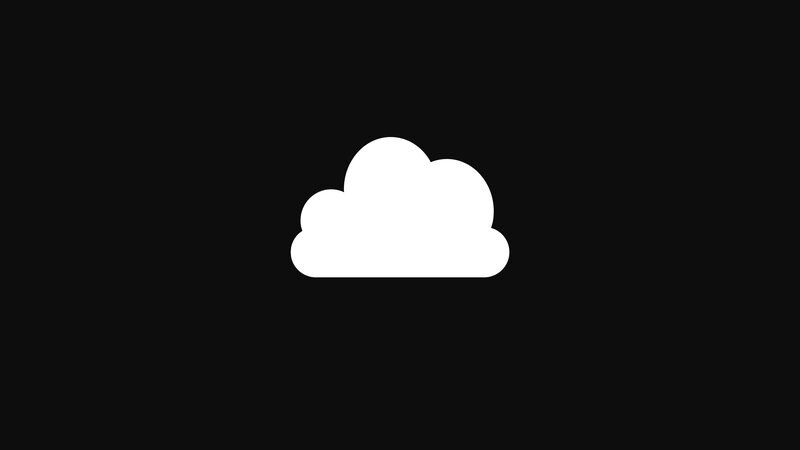 White Cloud Icon — Black, Minimalist