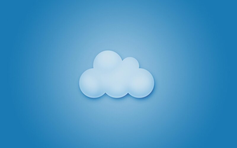 White Cloud Icon — Blue, Calm