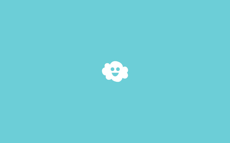 White Cloud Icon — Cyan