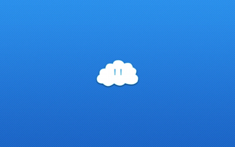 white cloud icon on blue