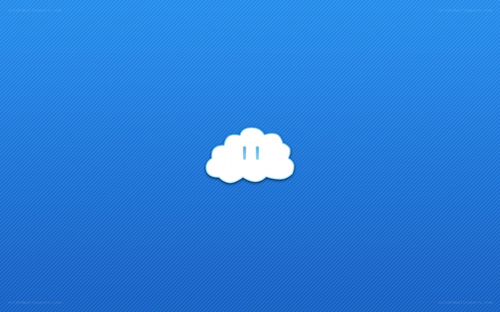 white cloud icon on blue