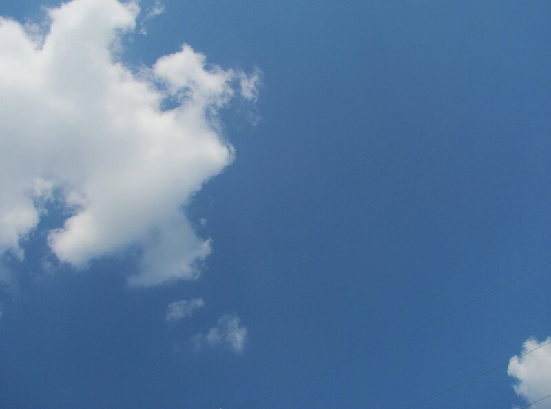 White Cloud in Blue Sky — Calm, Afternoon, Photograph