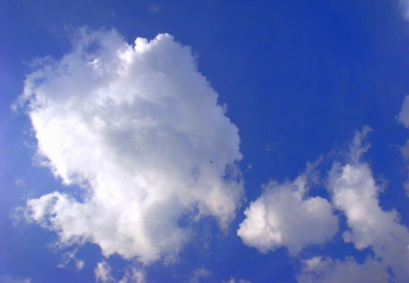 White Cloud in Blue Sky — Serene, Afternoon, Photograph
