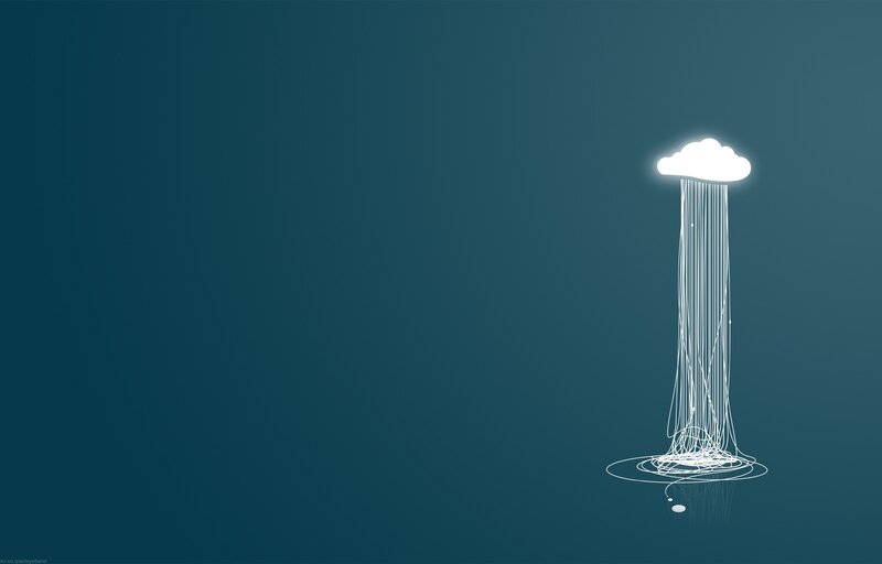 white cloud raining down
