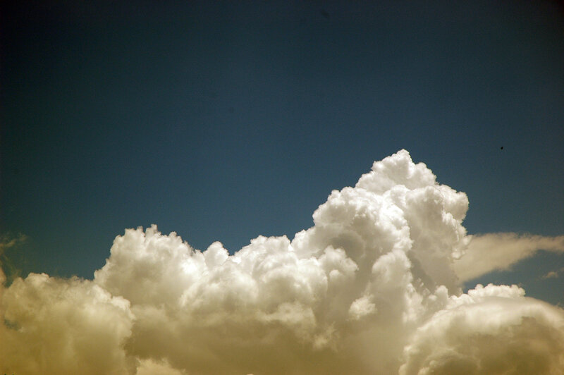 White clouds against blue sky