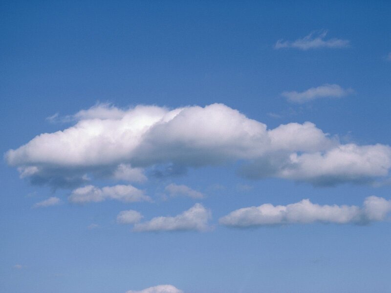 White clouds in blue sky