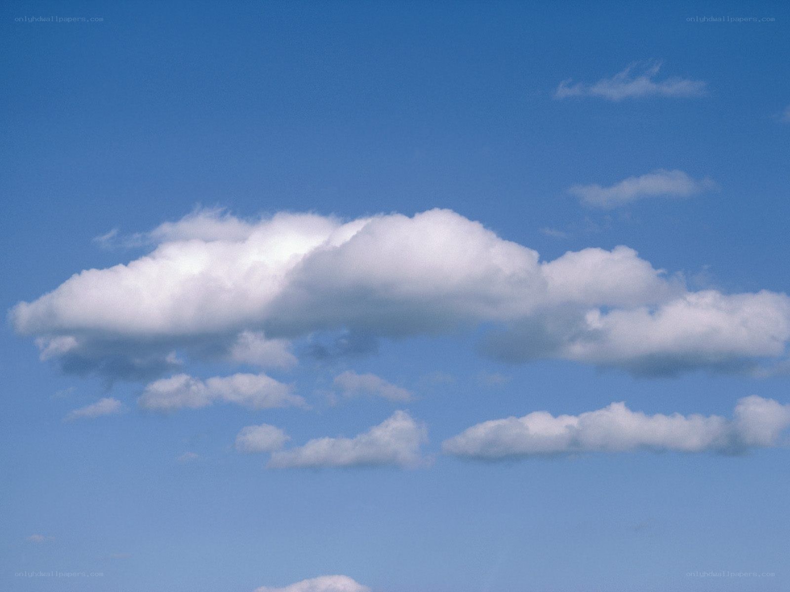 White clouds in blue sky