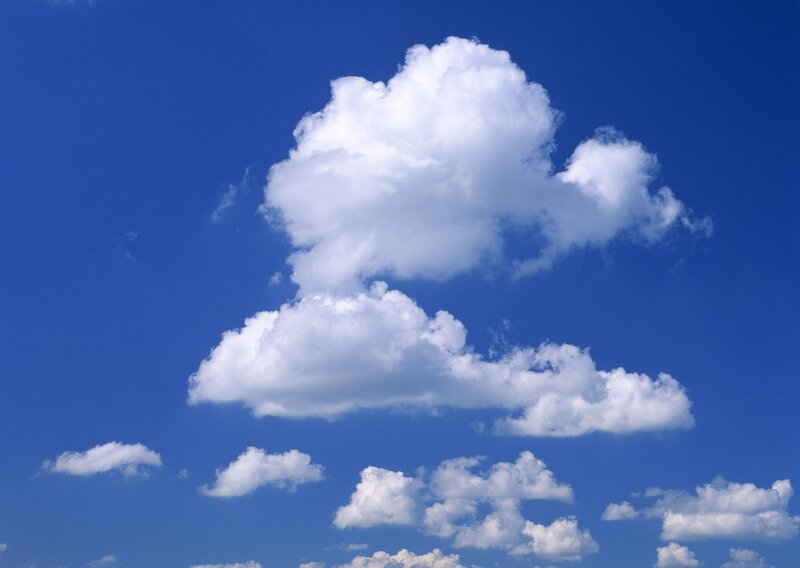White clouds in blue sky
