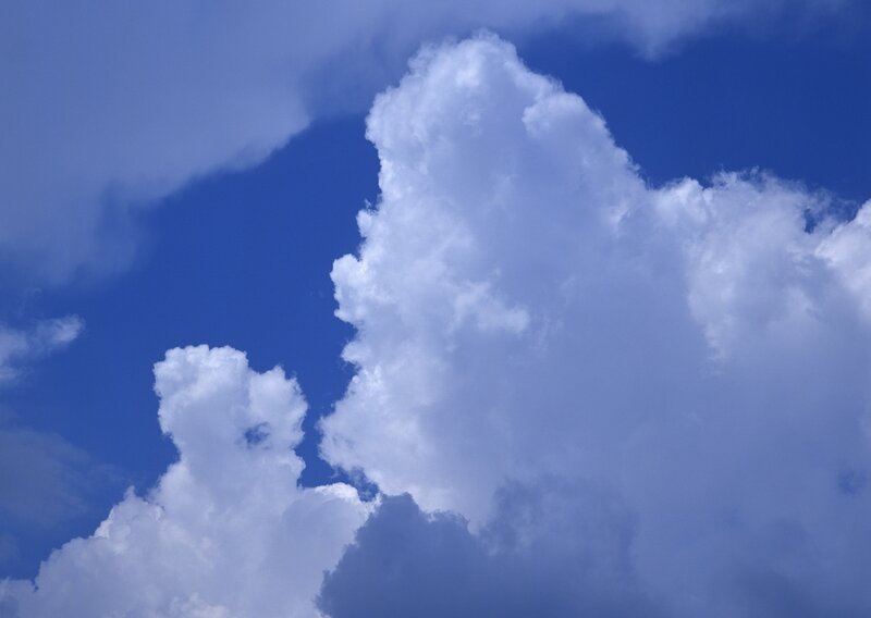 White clouds in blue sky