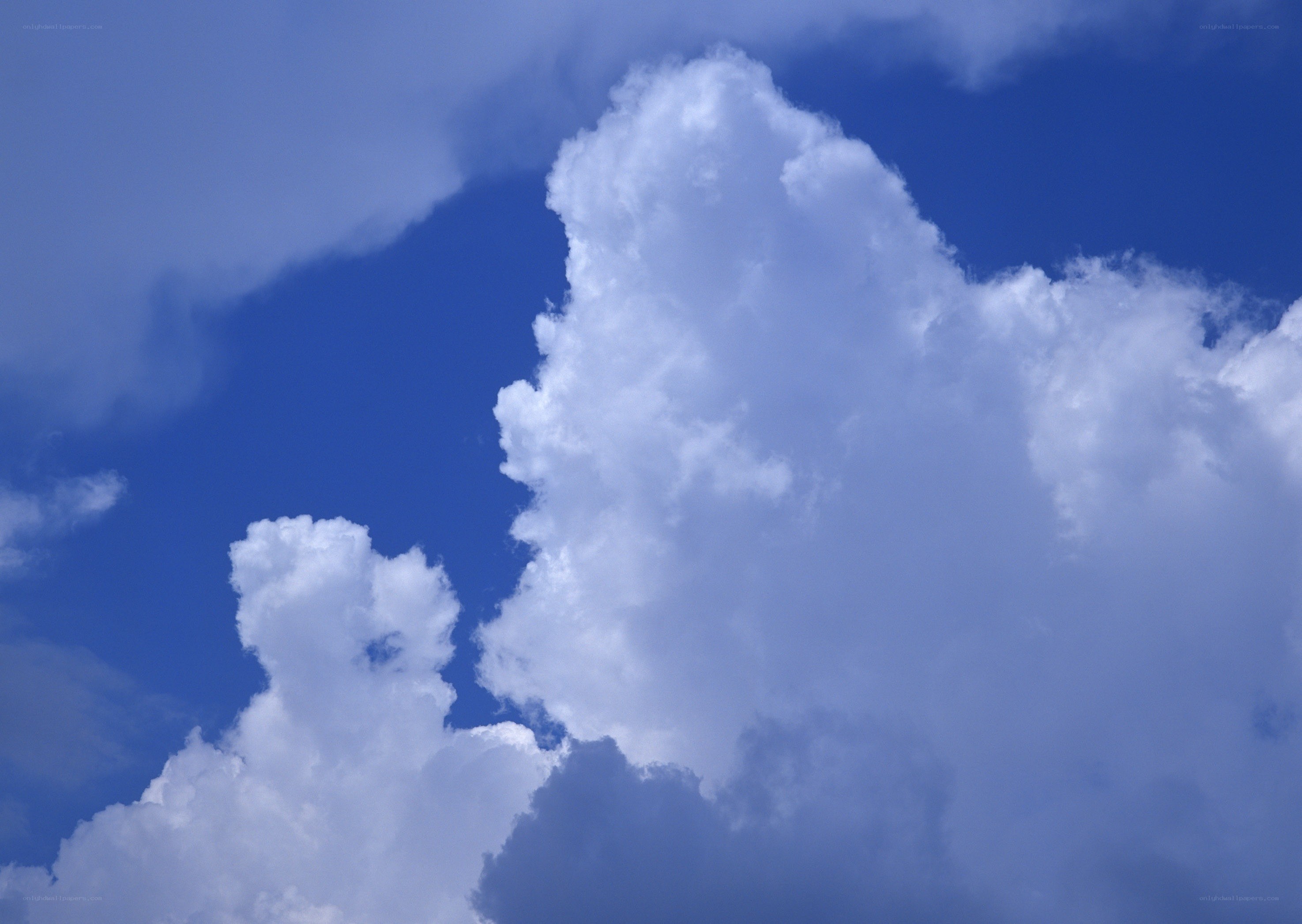 White clouds in blue sky