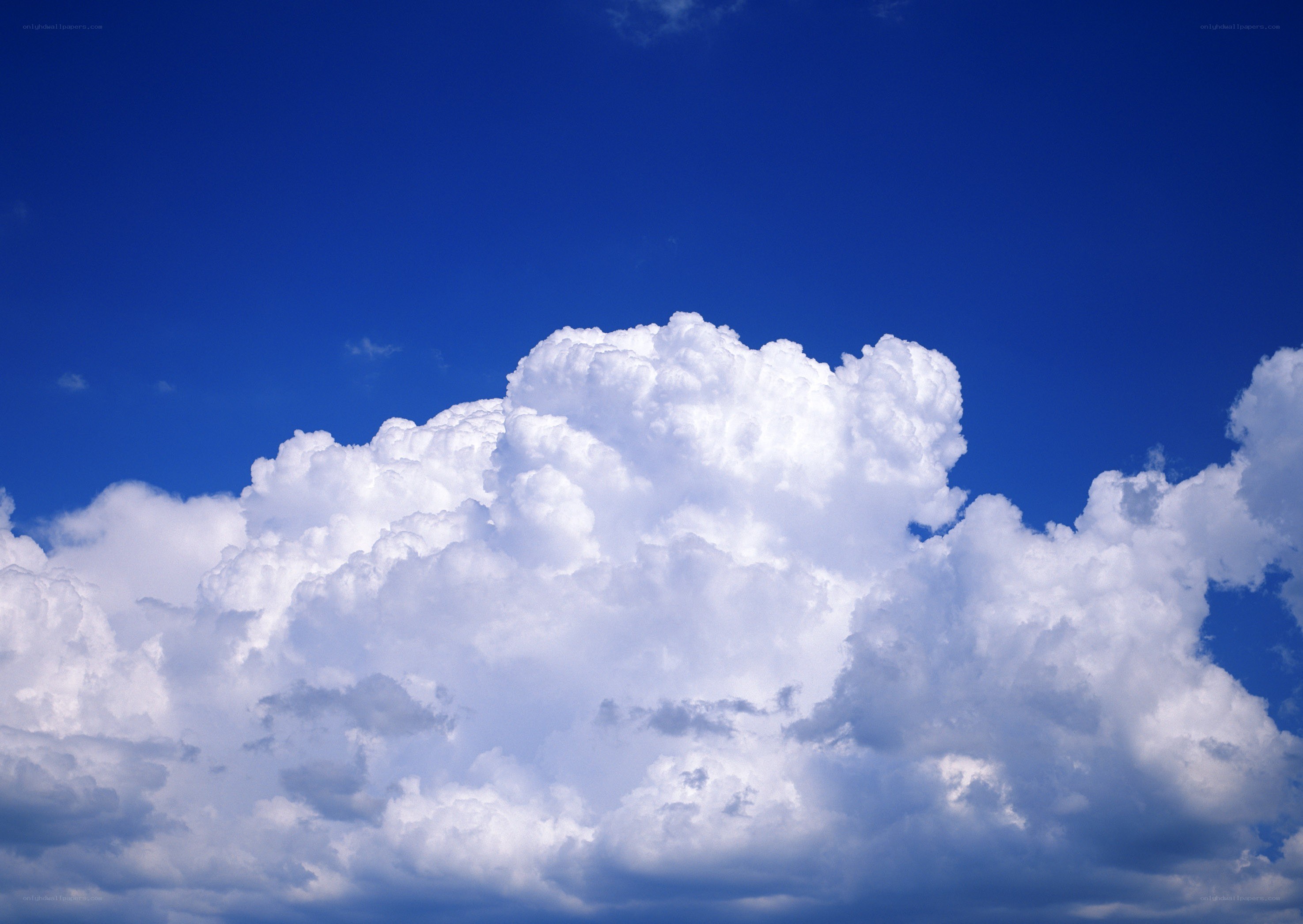 White clouds in blue sky