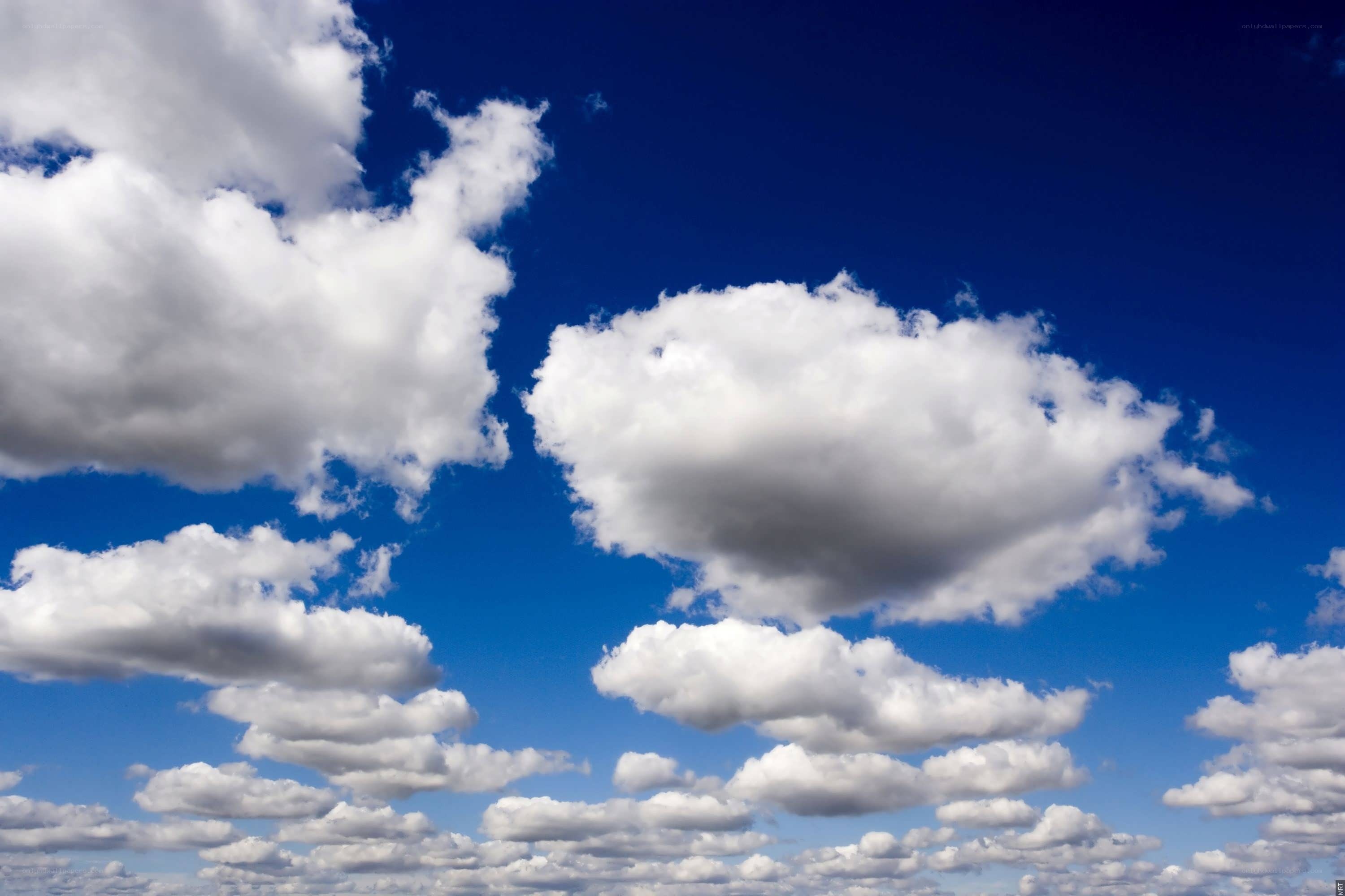 White clouds in blue sky