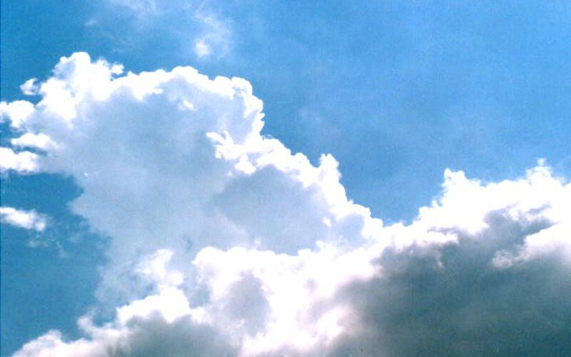 white clouds in blue sky