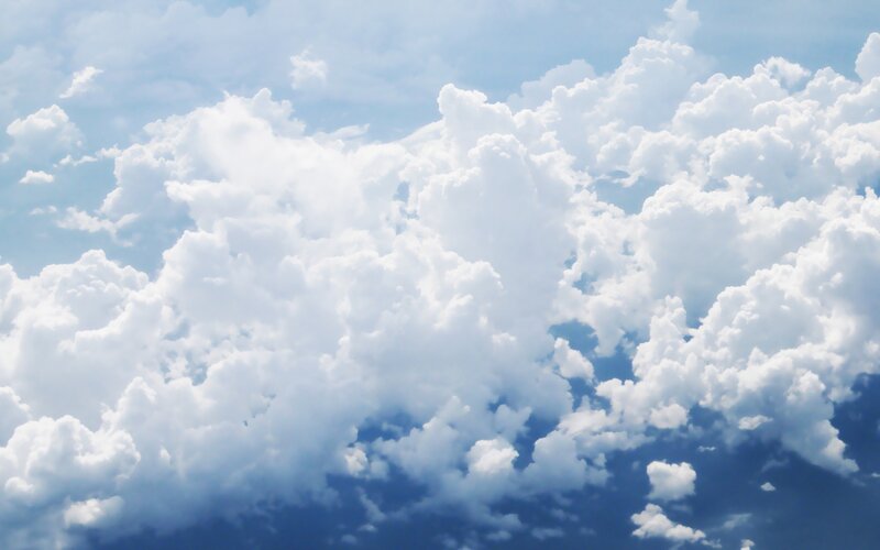 white clouds in blue sky