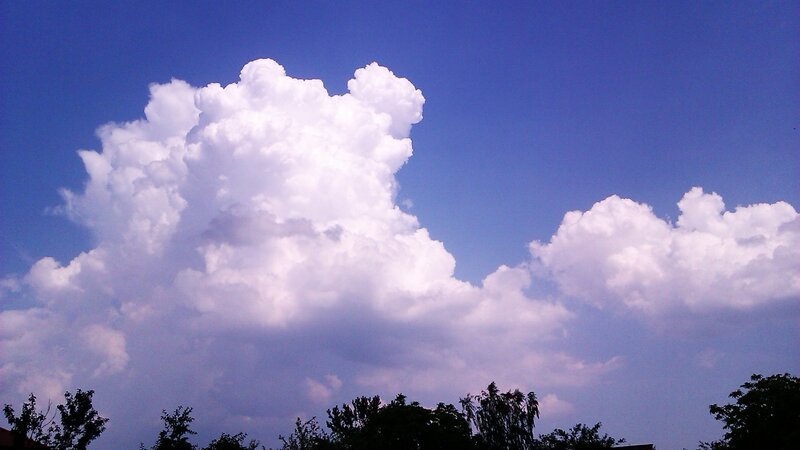 white clouds in blue sky