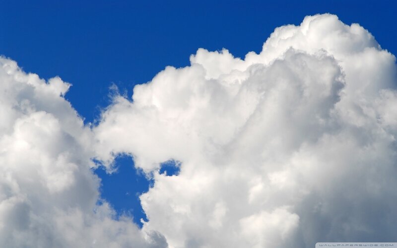 white clouds in blue sky