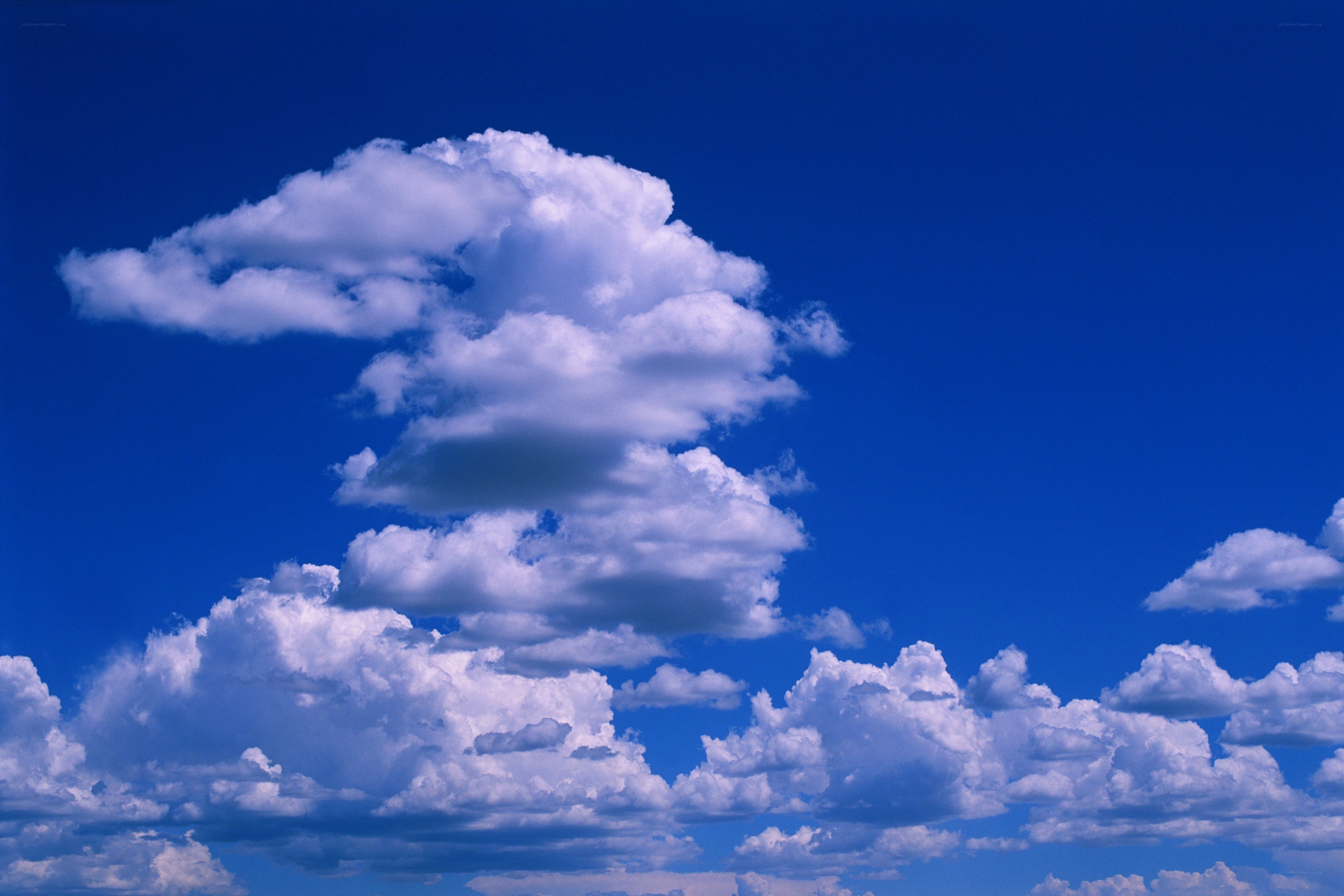 White clouds in blue sky
