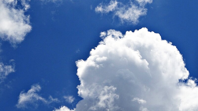 white clouds in blue sky