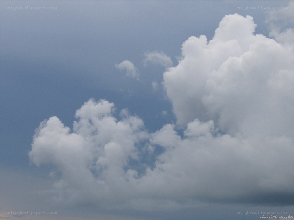 White clouds in blue sky