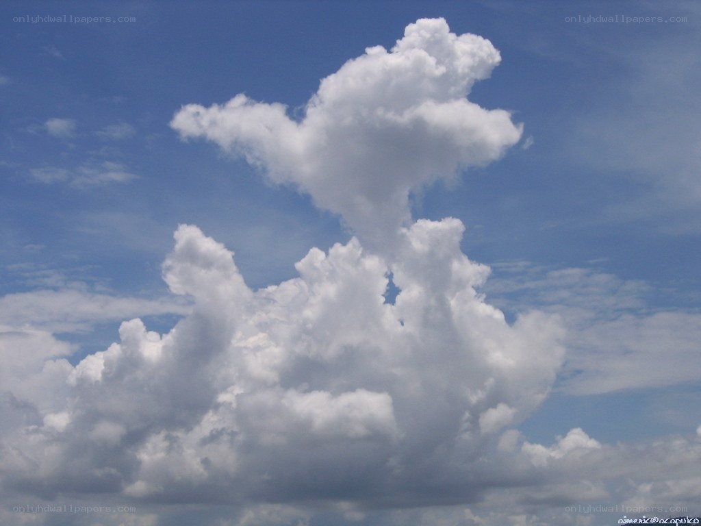 White clouds in blue sky